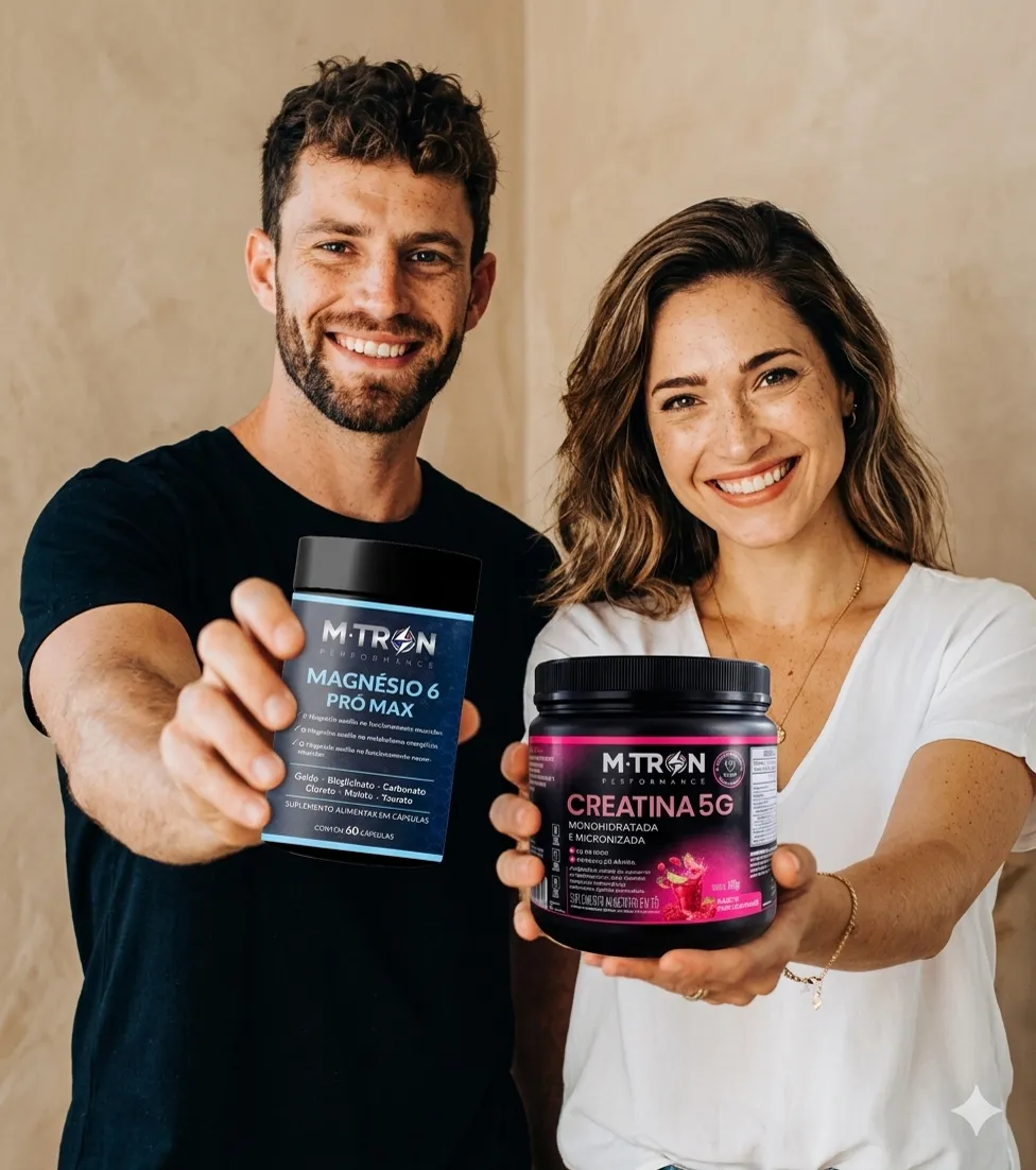 Magnésio 6 Pró Max e Creatina 5G da M-Tron Performance